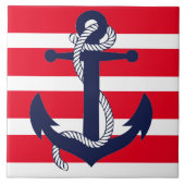 Bad Keramik Tile - Red Blue Anchor Fliese (Vorderseite)