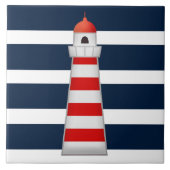 Bad Keramik Tile - Red Blue Lighthouse Fliese (Vorderseite)