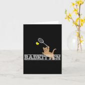 Bad Kitten Funny Badminton Cat Lovers Pub Karte (Gelbe Blume)