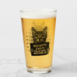 Bad Kitty Cat Police Arrest Foto Funny Beer Glas