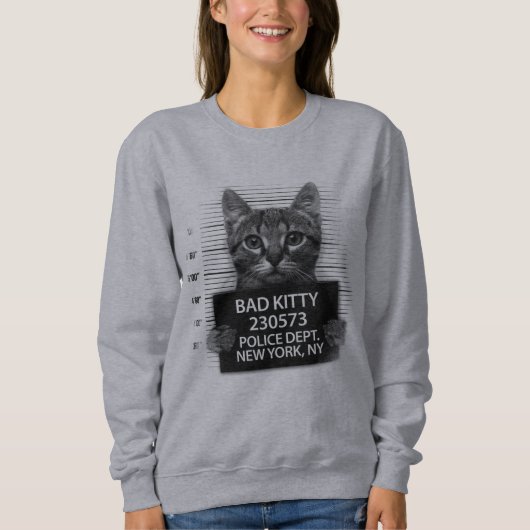 Bad Kitty Cat Police Arrest Foto Funny Sweatshirt (Vorderseite)