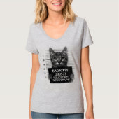 Bad Kitty Cat Police Arrest Foto Funny T-Shirt (Vorderseite)
