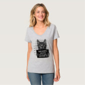 Bad Kitty Cat Police Arrest Foto Funny T-Shirt (Vorderseite Vollansicht)