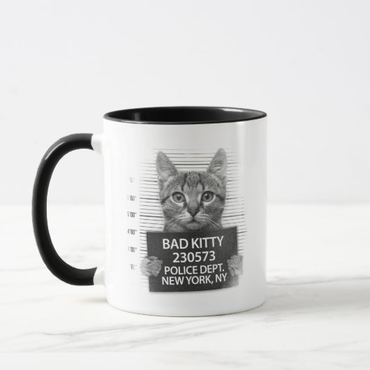 Bad Kitty Cat Police Foto Funny Coffee Tasse (Links)