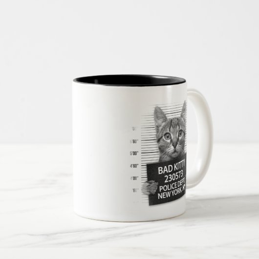 Bad Kitty Cat Police Foto Funny Coffee Tasse (VorderseiteRechts)