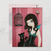Bad Kitty - Fairy Postcard Postkarte (Vorne/Hinten)