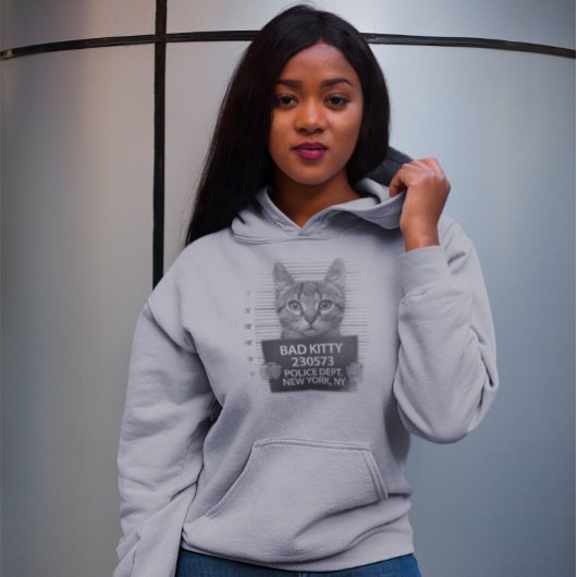 Bad Kitty NYPD Police Arrest Foto Funny Gift Hoodie
