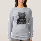 Bad Kitty NYPD Police Arrest Foto Funny Gift LS T-Shirt (Vorderseite)