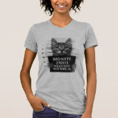 Bad Kitty NYPD Police Arrest Foto Funny Gift T-Shirt (Vorderseite)