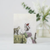 Bad Kitty Viktorianisch Tee Party Vintag Kleines M Einladungspostkarte (Stehend Vorderseite)