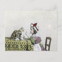Bad Kitty Viktorianisch Tee Party Vintag Kleines M Postkarte