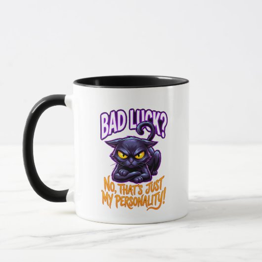 Bad Luck Black Cat Personality Funny Sarcastic Tasse (Links)