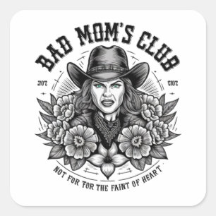 BAD MAMA CLUB QUADRATISCHER AUFKLEBER