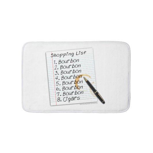 BAD MATS - BOURBON LOVERS SHOPPING LISTE BADEMATTE (Vorderseite)