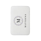 Bad-Matte - Blumenkreis-Monogramm-Name Badematte (Vorderseite Vertikal)