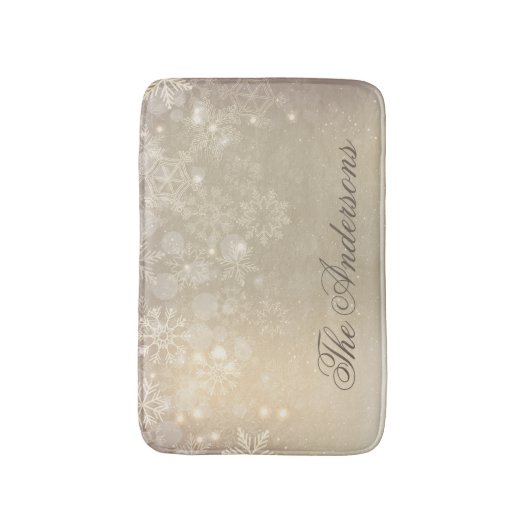 Bad-Matte des Schneeflocke-Goldpersonalisierte Badematte (Vorderseite Vertikal)