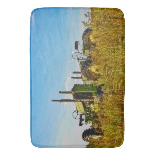 Bad-Matten-Antiken-Grün-Traktor Badematte (Vorderseite Vertikal)