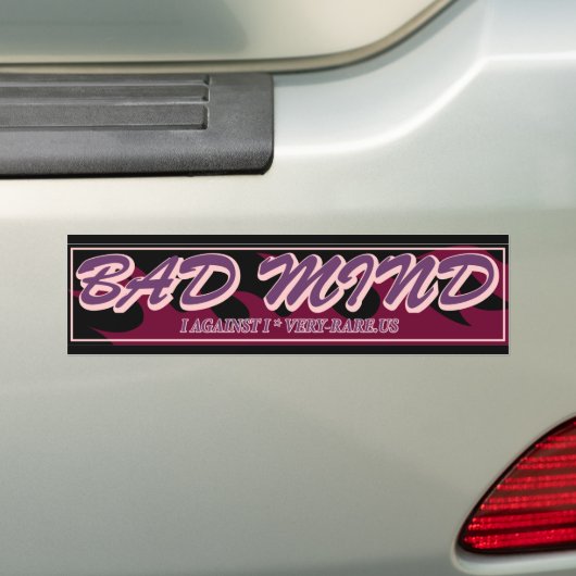 Bad Mind Flaming Autoaufkleber - Schwarz/Lila (Auf Auto)