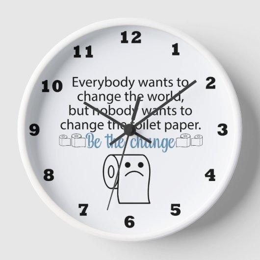 Bad mit Toilettenpapier und Toilettenpapier Uhr (Vorderseite)