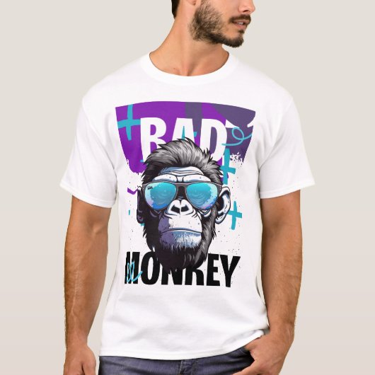 Bad Monkey Attitude - Cooles Gorilla Graphic T-Shi T-Shirt (Vorderseite)