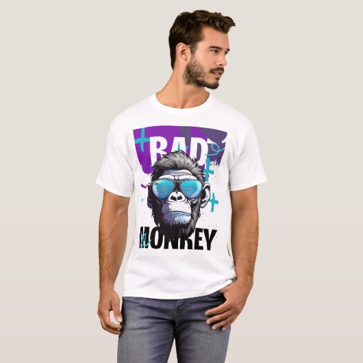 Bad Monkey Attitude - Cooles Gorilla Graphic T-Shi T-Shirt (Vorne ganz)