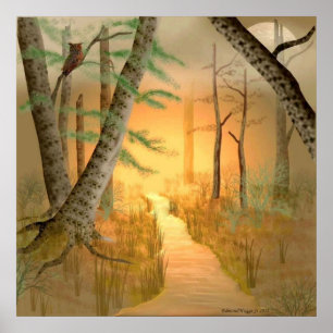 Bad Moon steigender Druck Poster