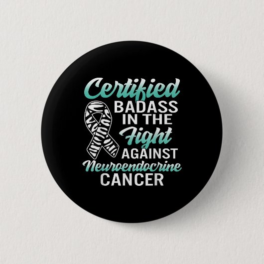 Bad Neuroendocrine Cancer Awareness Net Zebra Ribb Button (Vorderseite)
