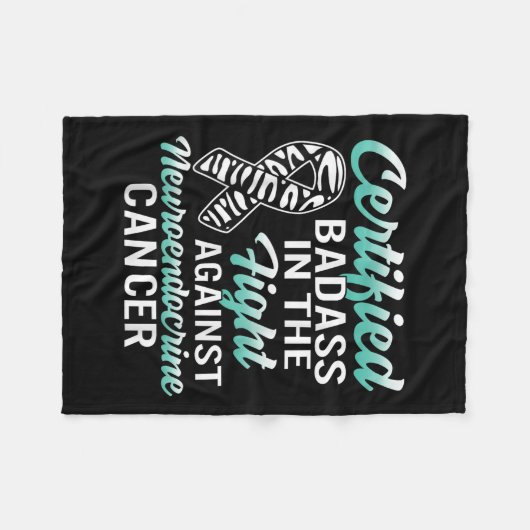 Bad Neuroendocrine Cancer Awareness Net Zebra Ribb Fleecedecke (Vorderseite (Horizontal))