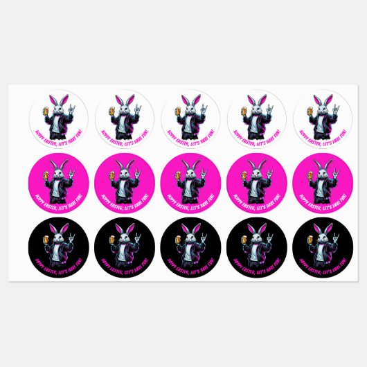 Bad Oaster Bunny! Hoppy Ostern, Lass's Have Fun! Etiketten (Blatt)