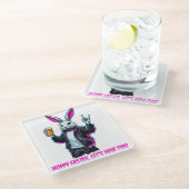 Bad Oaster Bunny! Hoppy Ostern, Lass's Have Fun! Glasuntersetzer (Schrägansicht)