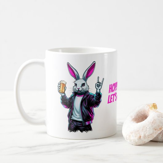 Bad Oaster Bunny! Hoppy Ostern, Lass's Have Fun! Kaffeetasse (Mit Donut)