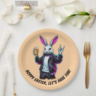 Bad Oaster Bunny! Hoppy Ostern, Lass's Have Fun! Pappteller