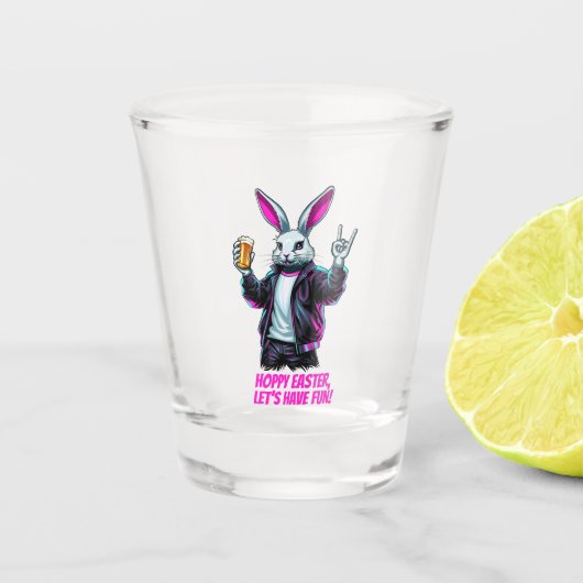 Bad Oaster Bunny! Hoppy Ostern, Lass's Have Fun! Schnapsglas (Vorderseite)