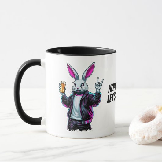 Bad Oaster Bunny! Hoppy Ostern, Lass's Have Fun! Tasse (Mit Donut)