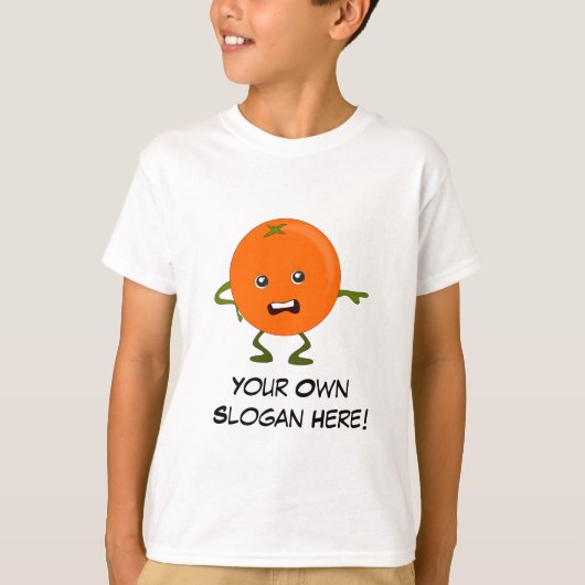 Bad Orange mit individualisierbarem Slogan T-Shirt (Vorderseite)