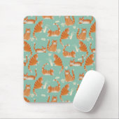 Bad Orange Tabby Katzen klopfen über Muster Mousepad (Mit Mouse)