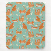 Bad Orange Tabby Katzen klopfen über Muster Mousepad (Vorne)