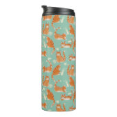 Bad Orange Tabby Katzen klopfen über Muster Thermosbecher (Nach rechts gedreht)