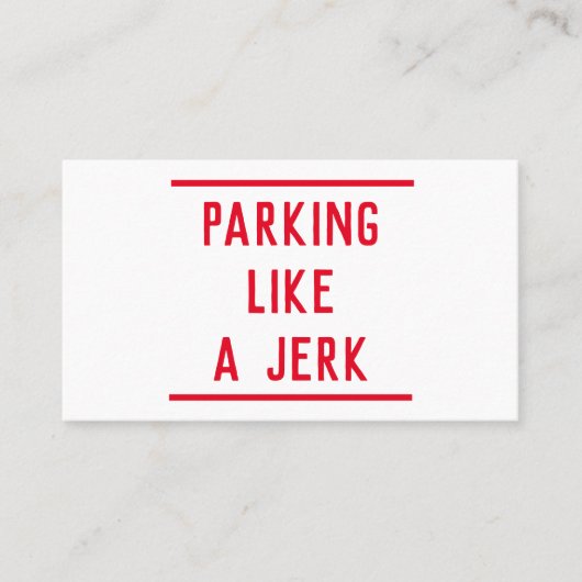 Bad Parking Telefonnummerkarte (Vorderseite)