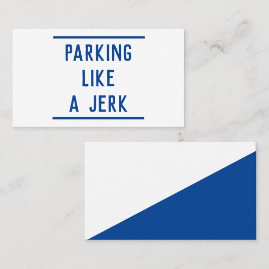 Bad Parking Telefonnummerkarte (Vorne/Hinten)