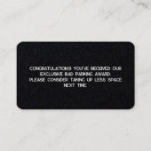 Bad Parking Visitenkarte (Rückseite)