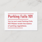 Bad Parking Visitenkarte (Vorderseite)