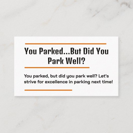 Bad Parking Visitenkarte (Vorderseite)