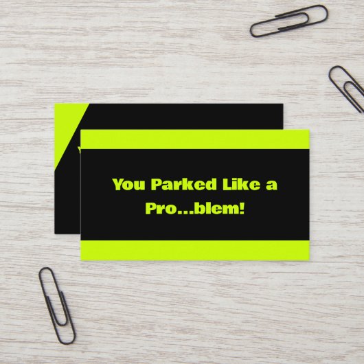Bad Parking Visitenkarte (Vorderseite/Rückseite Beispiel)