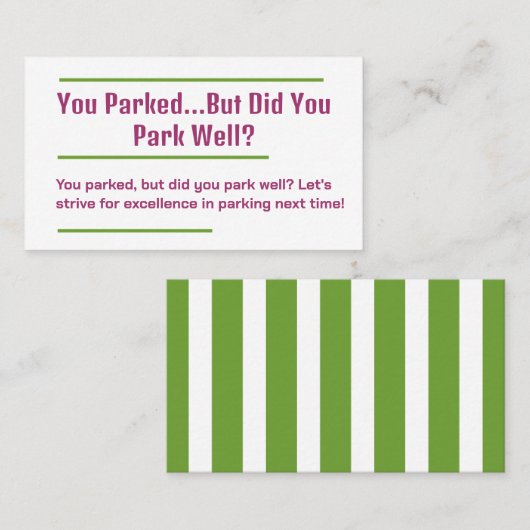 Bad Parking Visitenkarte (Vorne/Hinten)