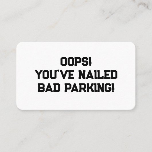 Bad Parking Visitenkarte (Vorderseite)