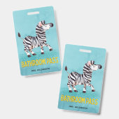 Bad Pass Niedlich Zebra Lehrerschule Ausweis (Vorder- & Rückseite)