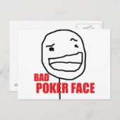 Bad Poker Face Postkarte (Vorne/Hinten)