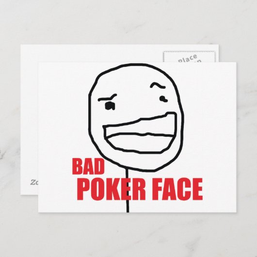 Bad Poker Face Postkarte (Vorne/Hinten)