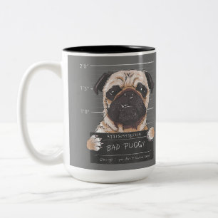 Bad Puggy Charge Sie wollen nicht wissen, Hund Vat Zweifarbige Tasse
